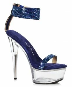 Ellie Shoes 6 Stiletto With Rhinestone Strap