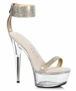 Ellie Shoes 6 Stiletto With Rhinestone Strap