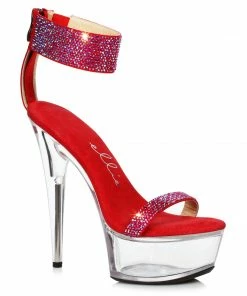 Ellie Shoes 6 Stiletto With Rhinestone Strap
