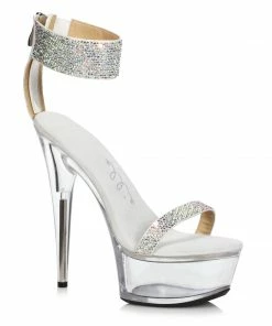 Ellie Shoes 6 Stiletto With Rhinestone Strap