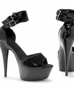 Ellie Shoes 6 PEEPTOE PLATFORM WITH DOUBLE STRAP CUFF DETAIL