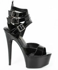 Ellie Shoes 6 PEEP TOE PLATFORM WITH TRIPLE STRAP AND BUCKLE DETAIL 6 Ellie Shoes 6 PEEP TOE PLATFORM WITH TRIPLE STRAP AND BUCKLE DETAIL
