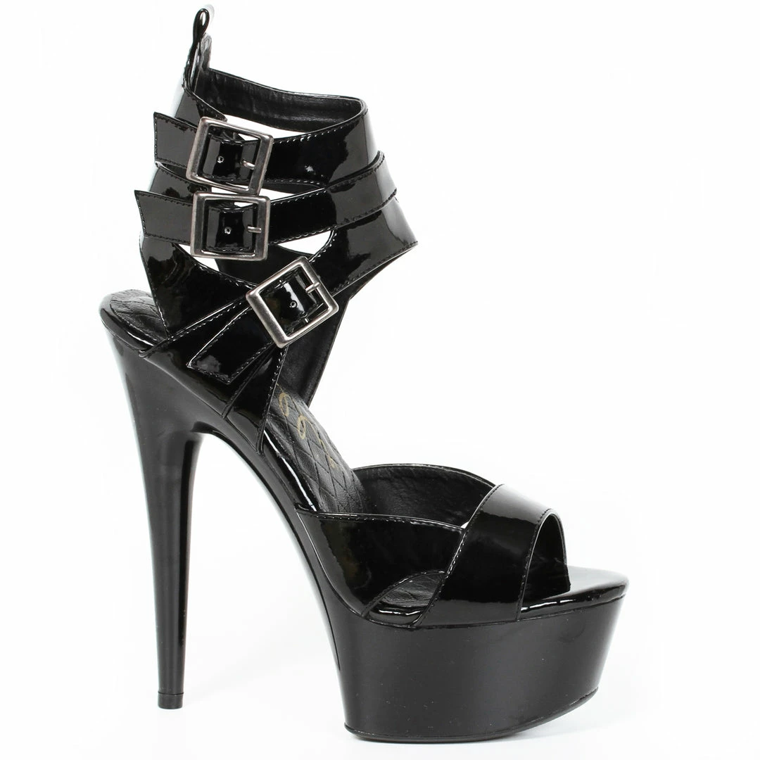 Ellie Shoes 6 PEEP TOE PLATFORM WITH TRIPLE STRAP AND BUCKLE DETAIL 4 Ellie Shoes 6 PEEP TOE PLATFORM WITH TRIPLE STRAP AND BUCKLE DETAIL