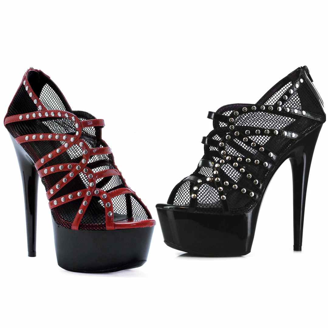 Ellie Shoes 6 Peeptoe Mesh Bootie With Mezzo Detial 3 Ellie Shoes 6 Peeptoe Mesh Bootie With Mezzo Detial