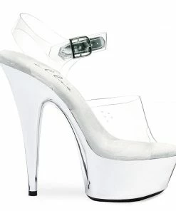 Ellie Shoes 6 Peeptoe Chrome Stiletto Sandal