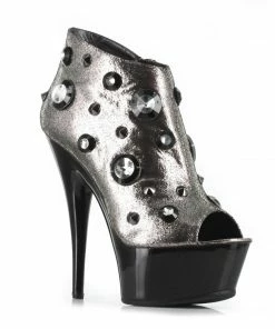 Ellie Shoes 6 Open Toe Bootie With Large Stones