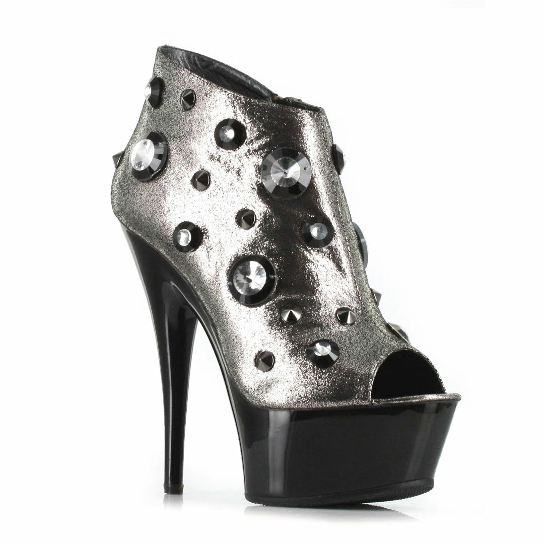 Ellie Shoes 6 Open Toe Bootie With Large Stones 3 Ellie Shoes 6 Open Toe Bootie With Large Stones