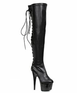 Ellie Shoes 6 Thigh High Boot With Back Lace-up