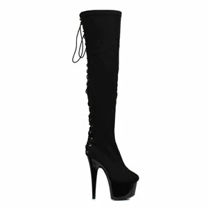 Ellie Shoes 6 Thigh High Boot With Back Lace-up 5 Ellie Shoes 6 Thigh High Boot With Back Lace-up