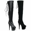 Ellie Shoes 6 Thigh High Boot With Back Lace-up