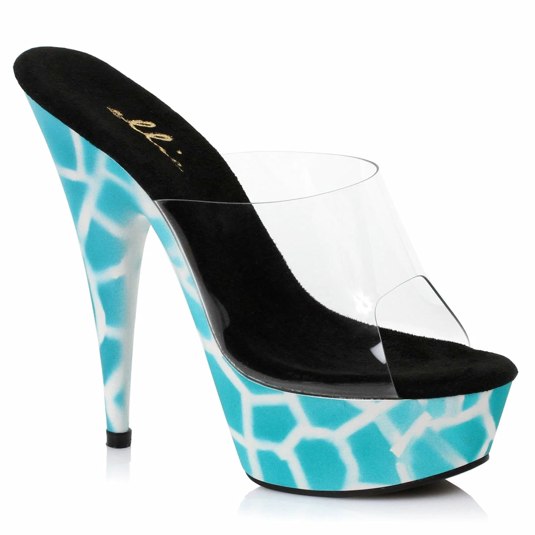 Ellie Shoes 6 Inch Giraffe Design NEON Mule 4 Ellie Shoes 6 Inch Giraffe Design NEON Mule