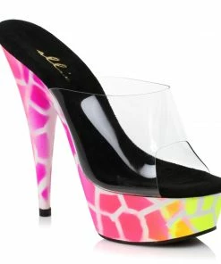 Ellie Shoes 6 Inch Giraffe Design NEON Mule 8 Ellie Shoes 6 Inch Giraffe Design NEON Mule