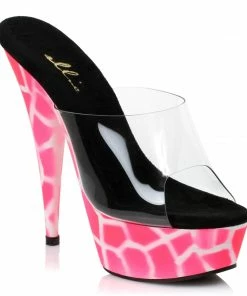 Ellie Shoes 6 Inch Giraffe Design NEON Mule 9 Ellie Shoes 6 Inch Giraffe Design NEON Mule