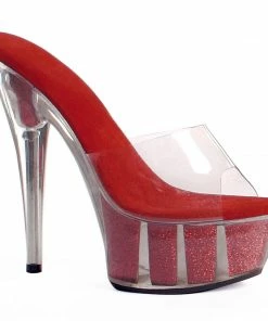 Ellie Shoes 6 Pointed Stiletto Mule With Glitter In Platform 10 Ellie Shoes 6 Pointed Stiletto Mule With Glitter In Platform