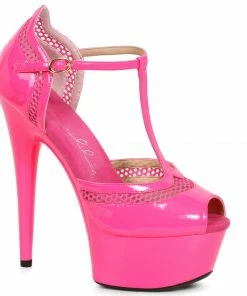 Ellie Shoes 6 PEEPTOE WITH T STRAP