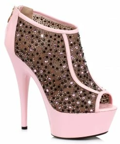 Ellie Shoes 6 Stiletto W/ Contrasting Trim & Multi Rhinestone