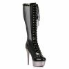 Ellie Shoes 6 Platform Tall Metallic Microfiber Boot