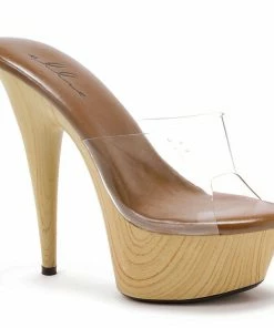 Ellie Shoes 6 Pointed Stiletto Mule W/Wood Bottom