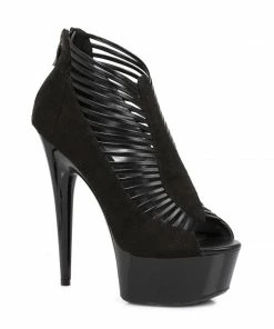 Ellie Shoes 6 Bootie On Platform W/Peep Toe