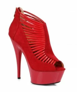 Ellie Shoes 6 Bootie On Platform W/Peep Toe