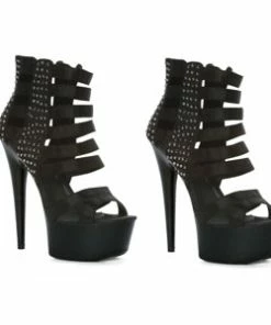 Ellie Shoes 6 Satin Strappy Stiletto With Studs