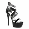 Ellie Shoes 6 Metallic Stiletto Heel Platform Sandal