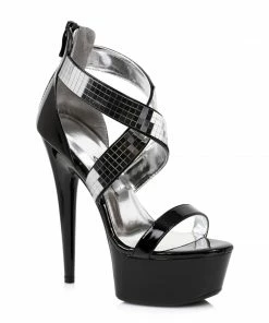 Ellie Shoes 6 Metallic Stiletto Heel Platform Sandal
