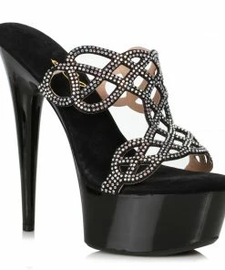 Ellie Shoes 6 Rhinestone Mule Sandal