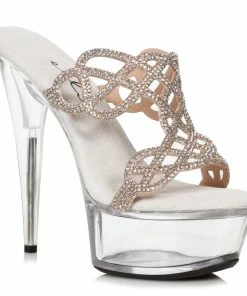Ellie Shoes 6 Rhinestone Mule Sandal