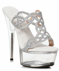 Ellie Shoes 6 Rhinestone Mule Sandal
