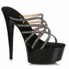Ellie Shoes 6 Rhinestone Mule Sandal