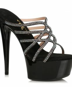 Ellie Shoes 6 Rhinestone Mule Sandal