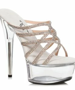 Ellie Shoes 6 Rhinestone Mule Sandal
