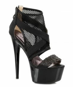 Ellie Shoes 6 Pointed Heel Platform Sandal