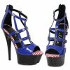 Ellie Shoes 6 Strappy Peep Toe Platform W/Back Zipper