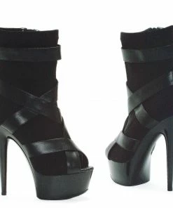 Ellie Shoes 6 Platform Sporty Stretch Material With Contrasting Straps