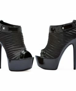 Ellie Shoes 6 Peeptoe Bootie With Satin Ruching