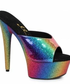 Ellie Shoes 6 Mule With Rainbow Platform