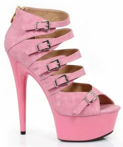 Ellie Shoes 6 Stiletto In Pu W/ Multi Buckle Accents