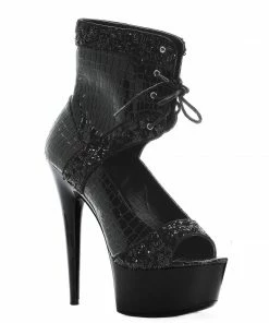 Ellie Shoes 6 Multi Buckle Quilted Stiletto W/ 2 Platform