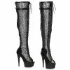 Ellie Shoes 6 LEOPARD THIGH HIGH BOOT