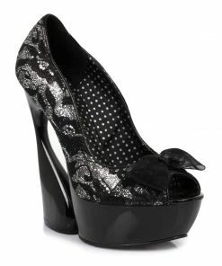Ellie Shoes 5 Curvacious Pump With Lace & Bow 9 Ellie Shoes 5 Curvacious Pump With Lace & Bow