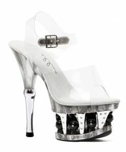 Ellie Shoes 6 ANKLE STRAP W/ DISCO BALL ACCENTS IN PLATFORM