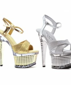 Ellie Shoes 6 Crossed Strap Textured Platform