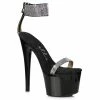 Ellie Shoes 7 Stiletto With Rhinestone Strap