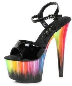 Ellie Shoes 7 Inch Sandal With Rainbow Design