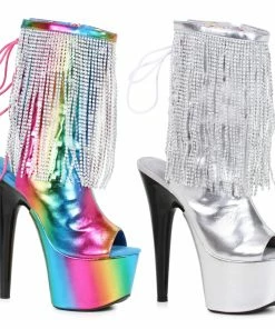 Ellie Shoes 7 Platform Heel W/Fringe Light Up