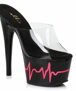 Ellie Shoes 7 Inch Heart Beat Design Mule