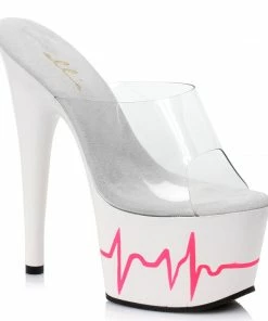 Ellie Shoes 7 Inch Heart Beat Design Mule
