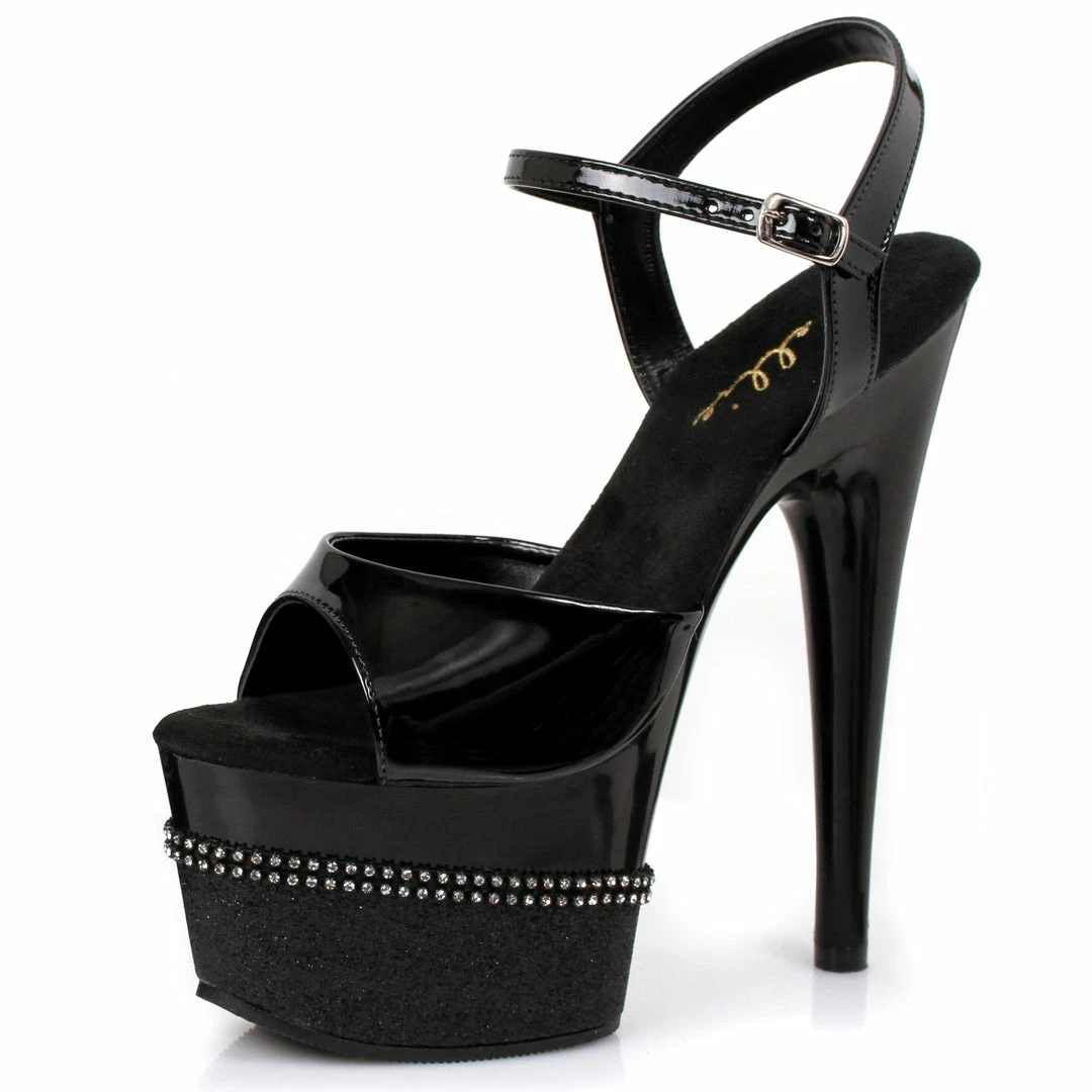 Ellie Shoes 7 Inch Glitter Rhinestone Sandal 3 Ellie Shoes 7 Inch Glitter Rhinestone Sandal